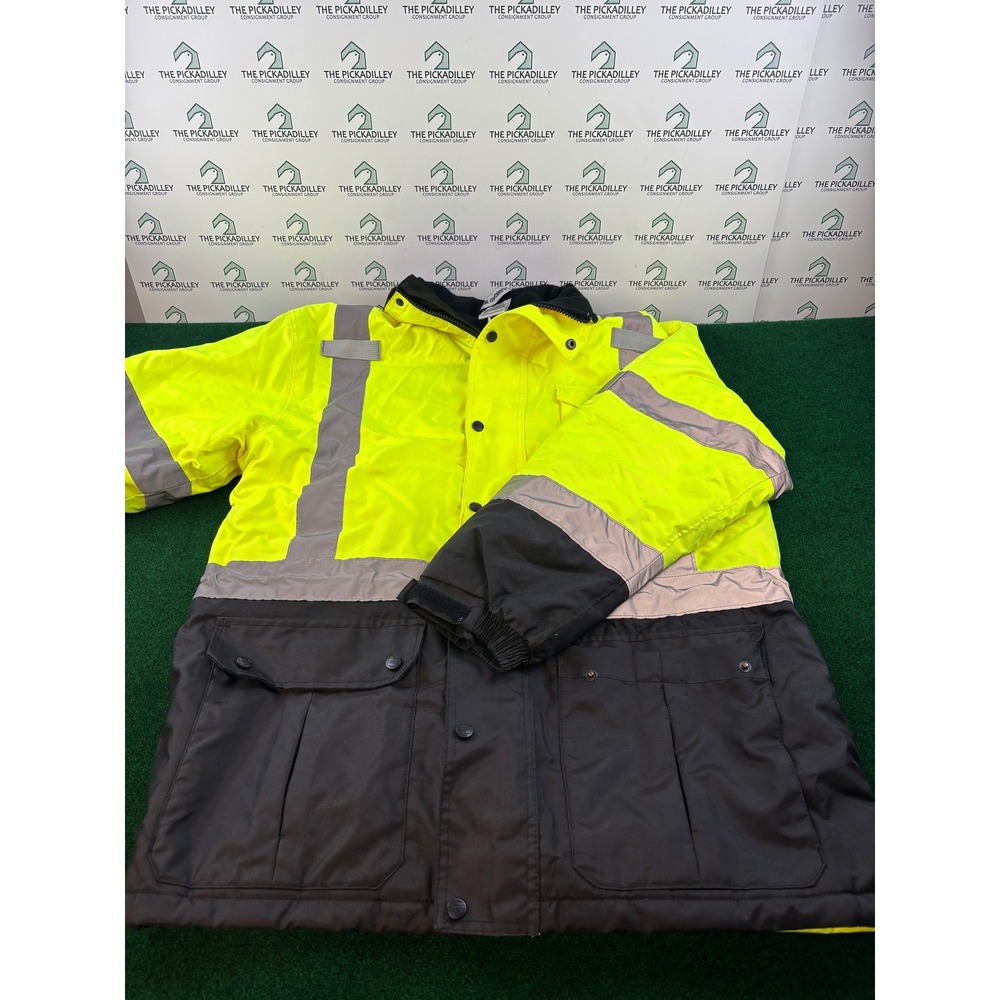 Ergodyne GloWear 8384 Hi-Vis Lime Black Thermal Safety Jacket Mens Large Class 3